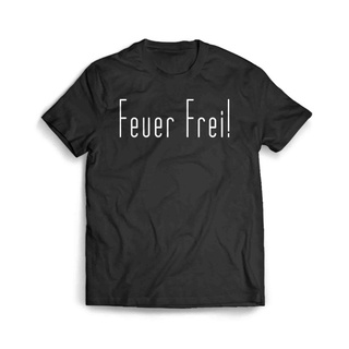 เสื้อผ้าผชเสื้อยืด พิมพ์ลาย Feuer FreiS-5XL