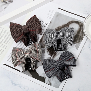 Korean fashion lattice bow hairpin hair accessories wholesale in stock