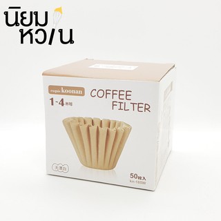 KN-185W กระดาษฟิลเตอร์ กระดาษกรองกาแฟ Coffee Filter 1-4cup 50pcs