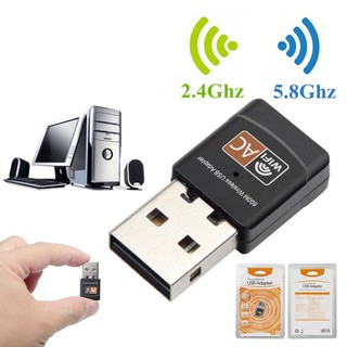 600Mbps Dual Band 2.4G / 5G Hz Wireless Lan USB PC WiFi Adapter 802.11AC