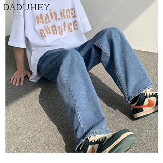 DaDuHey🔥 Mens 2022 New Spring High Waist Straight Jeans High Street Slimming Loose Drooping Wide Leg Jeans