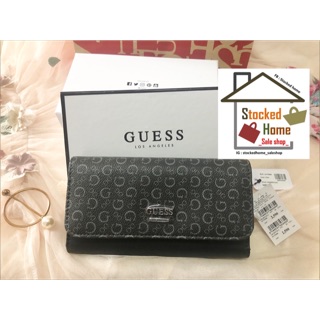 🔥SALEกระเป๋าสตางค์ใบยาวจากแบรนด์ Guess สีดำ 💕พร้อมส่ง