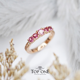 Top1Jewelry แหวนเงินแท้925 พลอย Pink Tourmaline แท้