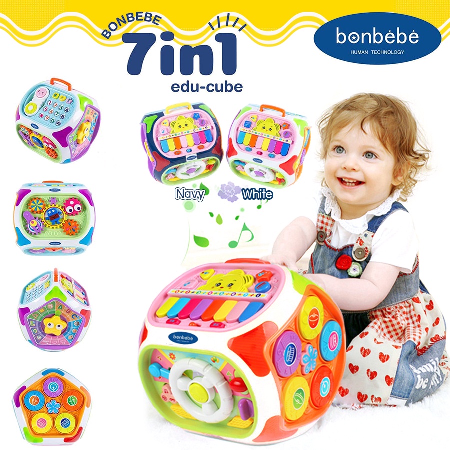 [[กล่องใหญ่ Big Jumbo]] Bonbebe 7in1 Edu-cube กล่องกิจกรรม 7 ด้าน ของเล่นเสริมพัฒนาการ เสริมทักษะ แบ