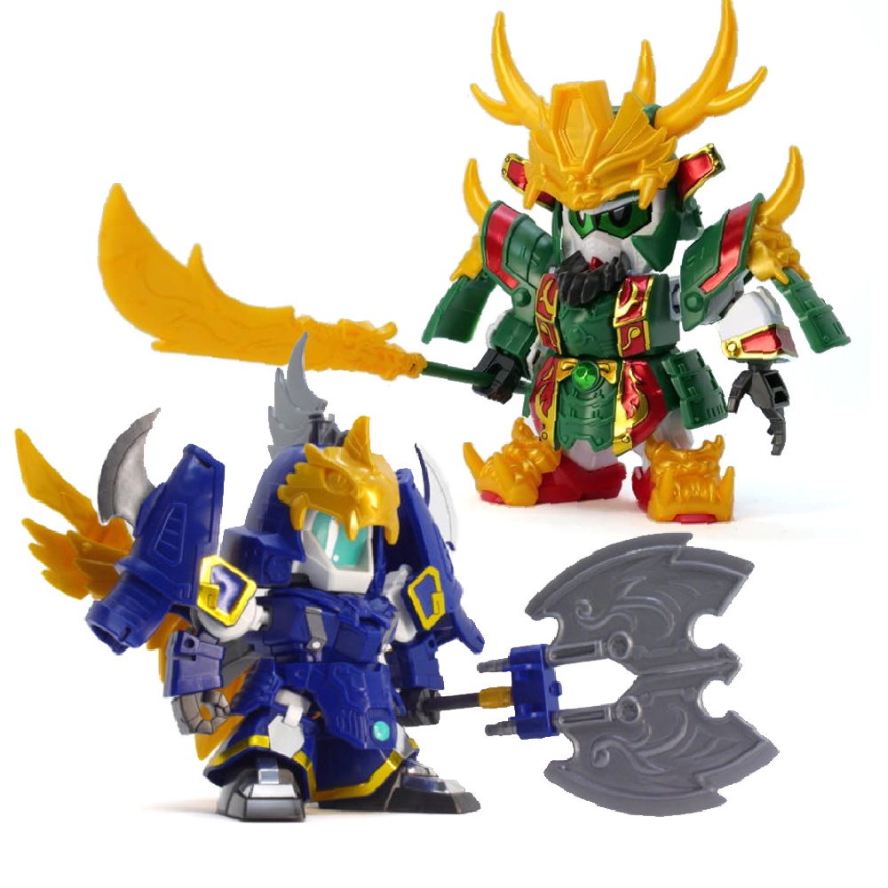 SD กันดั้มประกอบของเล่น Guan Yu A006 & Gundam จาก Panic A022
