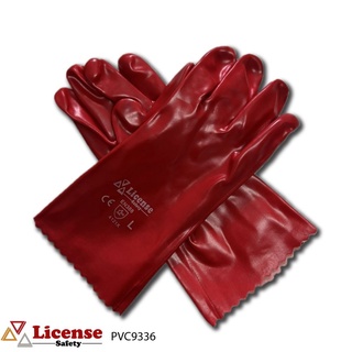 ถุงมือพีวีซีป้องกันสารเคมี Chemical protection PVC gloves ยี่ห้อ License