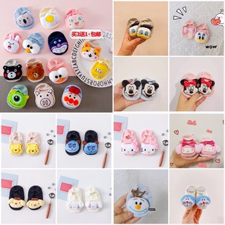[พร้อมส่ง] ถุงเท้าเด็กแรกเกิด 0-1.5 ปี มีกันลื่น หัวตุ๊กตา3D ลายน่ารัก