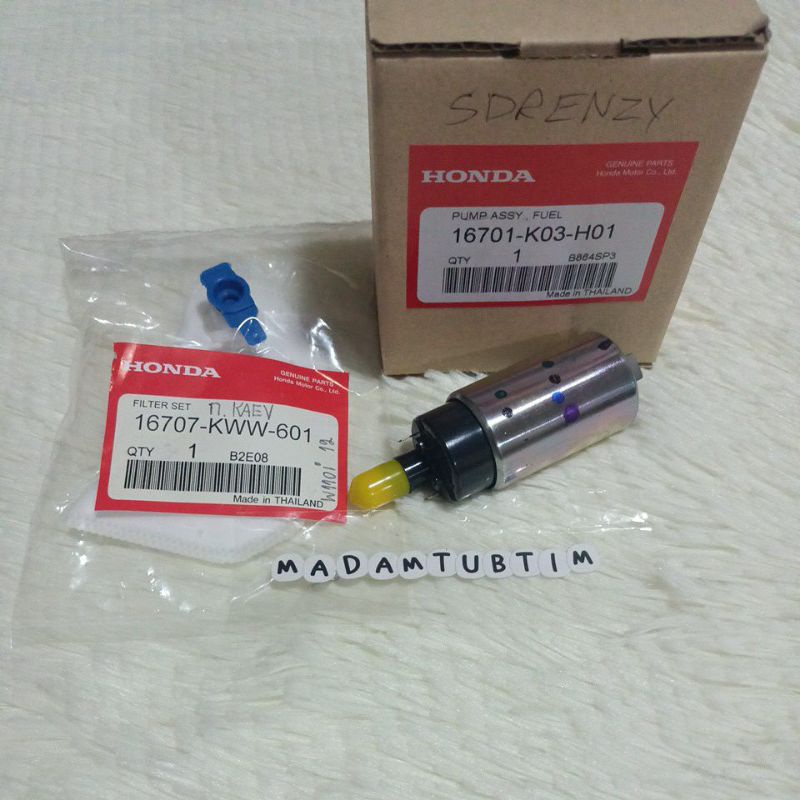 มอเตอร์ปั๊มติ๊ก+ผ้ากรองมอเตอร์ปั๊มติ๊ก HONDA แท้ WAVE 110i/เวฟ110i ปี2014-2018