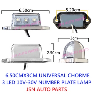 J102s13 ไฟท้าย LED 3 ดวง 12V 24V กันน้ํา สีโครเมี่ยม สีดํา สําหรับติดรถยนต์