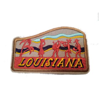 LOUISIANA ป้ายติดเสื้อแจ็คเก็ต อาร์ม ป้าย ตัวรีดติดเสื้อ อาร์มรีด อาร์มปัก Badge Embroidered Sew Iron On Patches