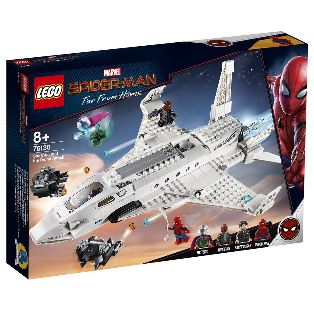 76130 : LEGO Marvel Super Heroes Spider-Man Stark Jet and the Drone Attack (สินค้ากล่องไม่สวย)
