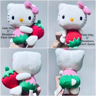 ขายคู่ #ตุ๊กตา #คิตตี้ สตรอว์เบอร์รี่ #5" #Eikoh #SANRIO #HELLO #KITTY Strawberry #PLUSH ป้ายห้อย ลิขสิทธิ์แท้ สวย สะอาด