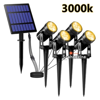 TS-S4504 Solar Spotlights  3LEDx4 3000K โคมไฟปักสนามโซล่าเซลล์