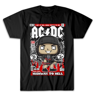 เสื้อยืดคอกลมเสื้อยืด ลายวงร็อค Angus Young ACDCS-4XL