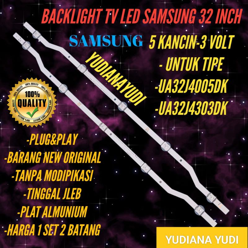 Samsung ทีวี LED แบ็คไลท์ UA32J4005DK UA32J4303DK 5 ปุ่ม 3 โวลต์ 32 นิ้ว