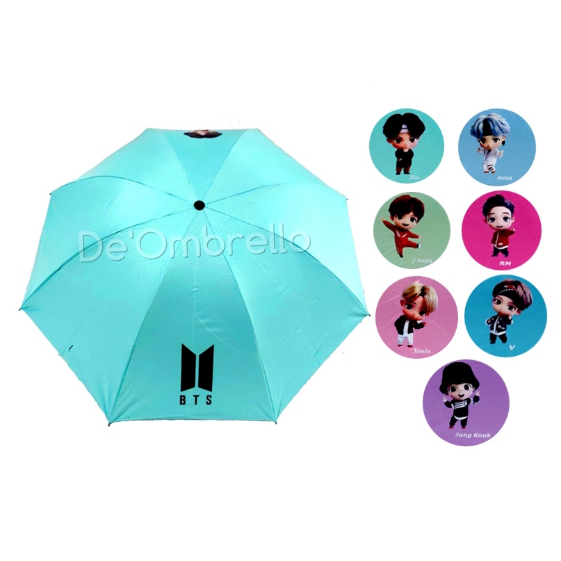 (504) ร่มแฟนซี 4 พับ ลาย BTS ป้องกันรังสียูวี