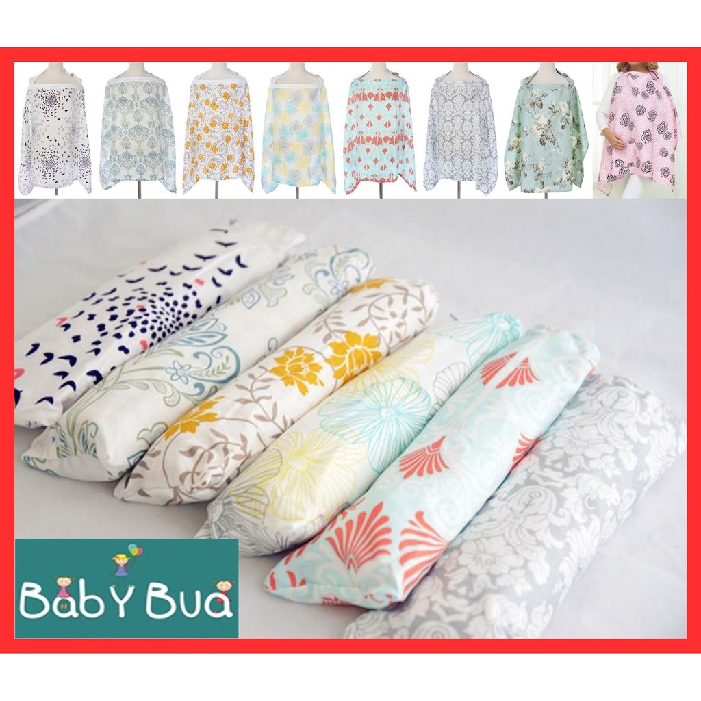 BabyBua ผ้าคลุมให้นม SALE ทำจากผ้าฝ้าย มีโครง ลายเรียบหรู ดูแพง ไม่เต็มตัว แต่ไม่โป๊ ใช้แล้วไม่ร้อน พร้อมส่ง ราคา ถูกที่สุด ดีลบีเคเค