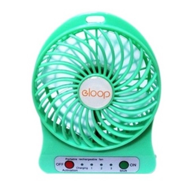 Eloop MINI USB FAN Wind speed พัดลมตั้งโต๊ะพกพา (สีเขียว) Shopee Thailand