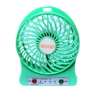 Eloop MINI USB FAN Wind speed พัดลมตั้งโต๊ะพกพา (สีเขียว)