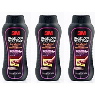3M SHIELD N SEAL WAX ครีมเคลือบเงาสีรถ ขนาด 236 มิลลิลิตรม ชุด 3 ขวด แถม ฟองน้ำ + ผ้าไมโครไฟเบอร์