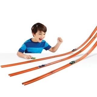 Hot Wheels Track ราง ตรง ลิขสิทธิ์แท้ ยาว 122Cm. และ 90cm. และ รางโค้ง พร้อมตัวล็อค รุ่นใหม่ยืดหยุ่นได้ โค้งได้ HFG83 #