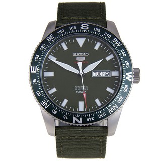 Seiko 5 Sport Automatic Analog Mens Watch Green Nylon SRP663K1