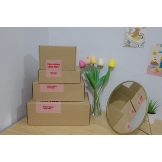 กล่องพัสดุน่ารัก กล่องไดคัท สีชมพู ราคาโรงงาน ขนาด B (แพ๊คละ 20 ใบ)