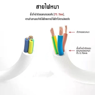 ปลั๊กพ่วง ปลั๊ก3ตา ปลั๊กไฟUSB สาย 5 เมตร สามตา มาตรฐาน มอก. 10A 2300W power socket พร้อมสวิตช์ปิด-เปิด