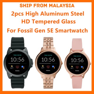 [ 2 ชิ้น ] กระจกนิรภัยกันรอยหน้าจอสมาร์ทวอทช์ Fossil Gen 5E HD เหล็กอลูมิเนียม