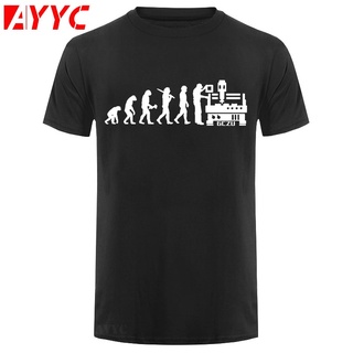 เสื้อยืดผ้าฝ้ายพิมพ์ลาย เสื้อยืด ผ้าฝ้าย พิมพ์ลายตัวอักษร Ayyc Machinist Cnc Operator Evolution สําหรับผู้ชาย