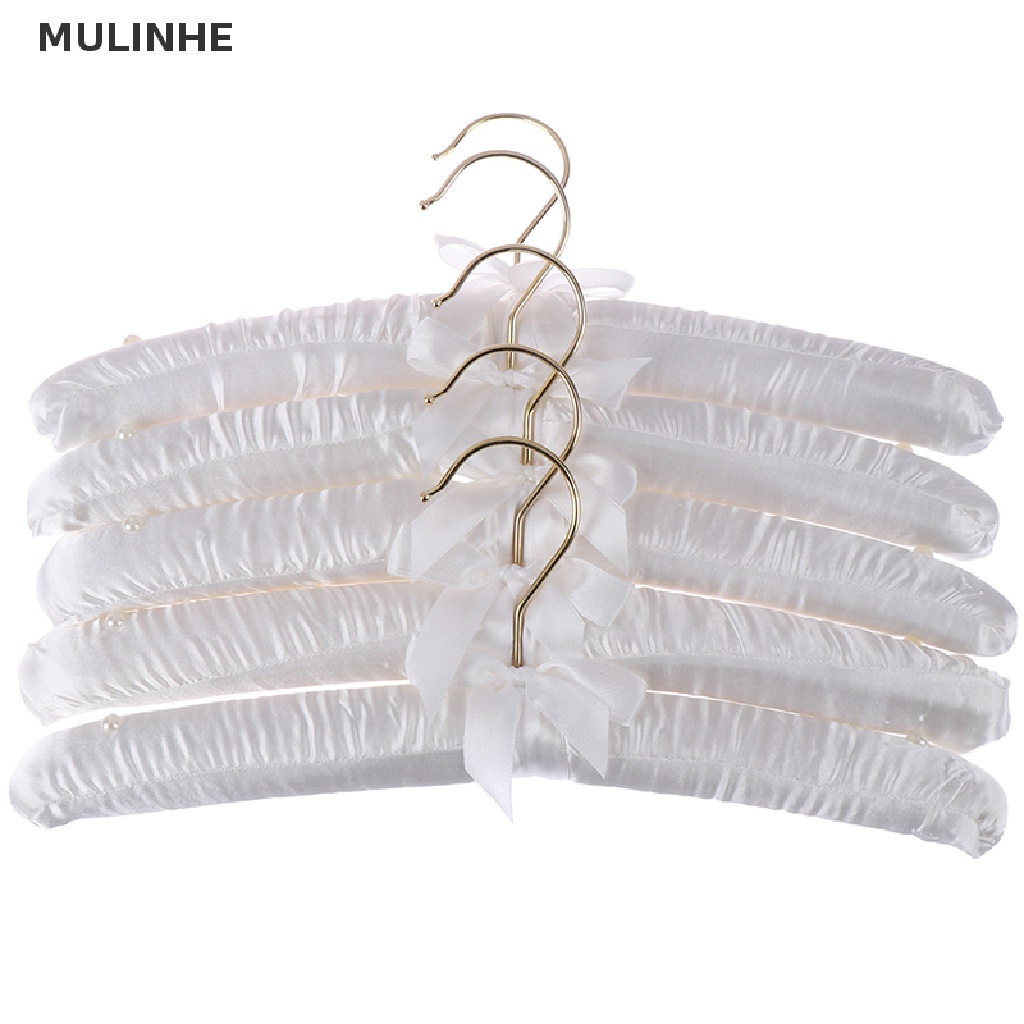 Mulinhe ไม้แขวนเสื้อ ผ้าซาติน แบบนิ่ม หรูหรา 5 ชิ้น