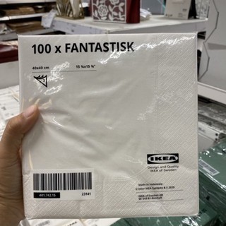 FANTASTISK กระดาษเช็ดปาก, ขาว, 40*40 cm. 100 แผ่น/แพ็ค