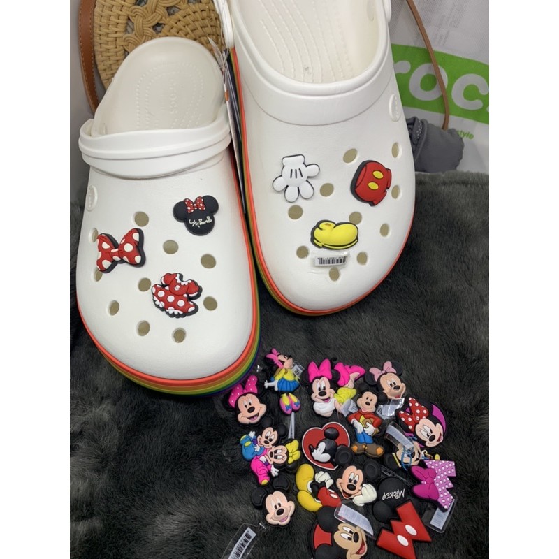 JBS MK👠🌈ตัวติดรองเท้ามีรู มิกกี้  “ รวม มิกกี้เมาส์ “❤️🌈 ShoeCharm All “ Mickey & Minnie Mouse “ งานดี สวย คมชัด