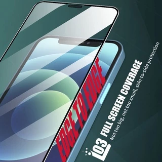 ฟิล์มกระจกเต็มจอ [มีตะแกรงกันฝุ่น] For iPhone Air,17 Pro,16e,16,15,14 Pro Max,14 Plus,13 Mini/12 Pro Max/12 Mini/11