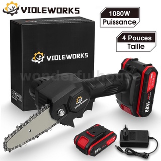 Violeworks เลื่อยโซ่ไฟฟ้า ไร้สาย 88VF 1200W มือเดียว พร้อมแบตเตอรี่ 2 1 0 สําหรับ Makita