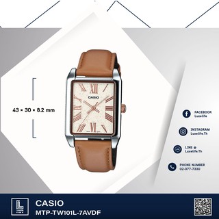 นาฬิกาข้อมือ Casio รุ่น MTP-TW101L-7AVDF Standard- นาฬิกาข้อมือสายหนังสีดำ ผู้ชาย