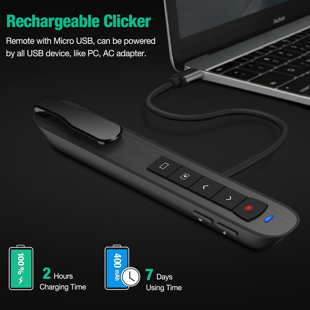 Rechargeable Wireless Presenter For Powerpoint Presentation PPT Green ...
