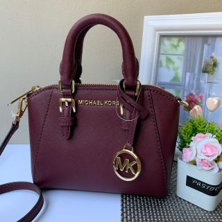 🎀 (สด-ผ่อน) 35H9GGFC6L MK Ciara XS mini crossbody สี Merlot แดงเลือดหมู ใส่ iPhone ได้