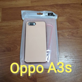 เคส+ฟิล์มกระจก Oppo A3s สีโรสโกล