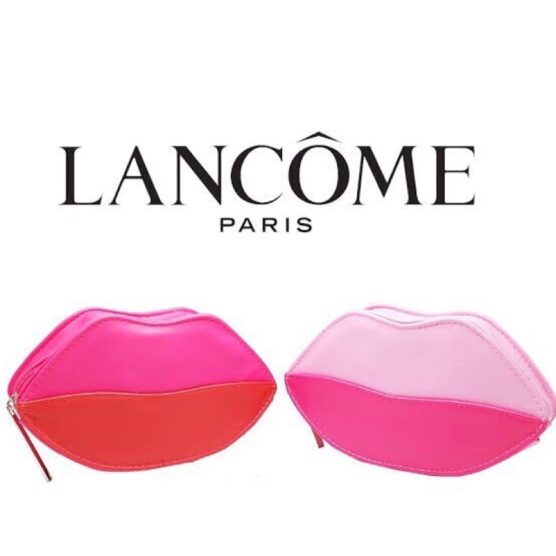 กระเป๋า Lancome lip pouch two-tone pink ของแท้100% (สินค้ามีตำหนิเล็กน้อย)