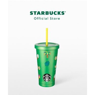 แท้💯Starbucks Stainless Steel Tropical Cold Cup 18oz. ทัมเบลอร์สตาร์บัคส์สแตนเลสสตีล ขนาด 18ออนซ์ ของแท้ 100% ของใหม่