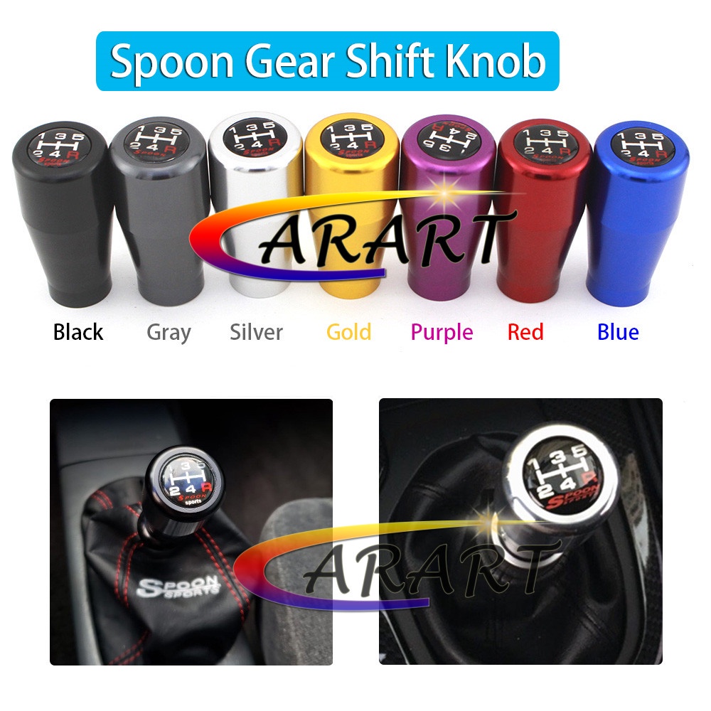 หัวเกียร์อลูมิเนียม 5 ความเร็ว แบบสากล  หัวเกียร์ Spoon ความสูง เซนติเมตร มีให้เลือก 7 สี งานอลูมิเน