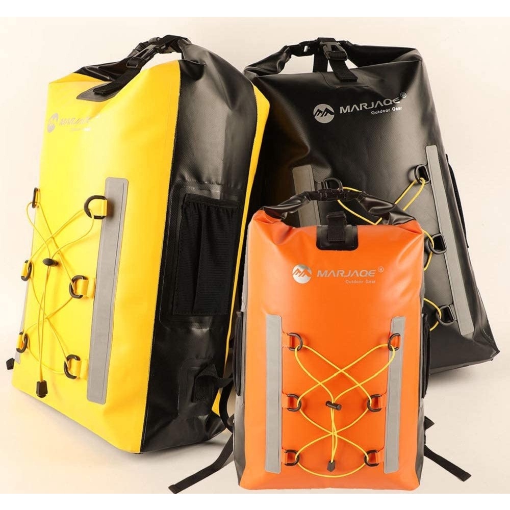 Marjaqe 30L กันน้ําแห้งกระเป๋าเป้สะพายหลัง, 500D PVC ว่ายน้ํากระเป๋าชายหาดสําหรับพายเรือคายัค,ชายหาด,ล่องแก่ง,พายเรือ,เดินป่า