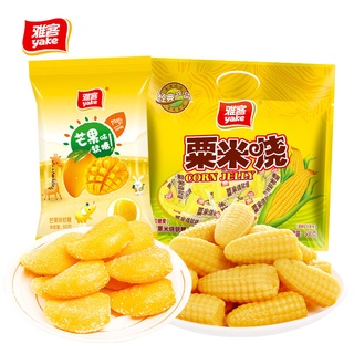 อร่อยYake Mango Flavoured Gummy Corn Gummy Candy สุทธิ เด็กหญิงสีแดงและเด็กผลไม้รสพักผ่อนขนมขบเคี้ยว Happy Candy Wholesa