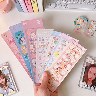 พร้อมส่ง! สติ๊กเกอร์ลายการ์ตูน กระต่าย หมี PVC กันน้ำ ไดอารี่ตกแต่ง