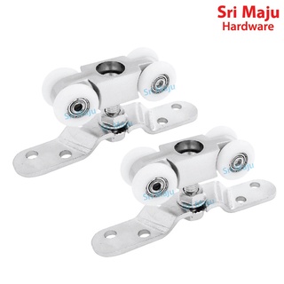 Maju SDR-308 ลูกกลิ้งประตูบานเลื่อน 65 กก. สําหรับแขวนฉากกั้นห้อง สไลด์ประตูไม้ เกียร์ข้อต่อ Roda Pintu Tarik Tolak