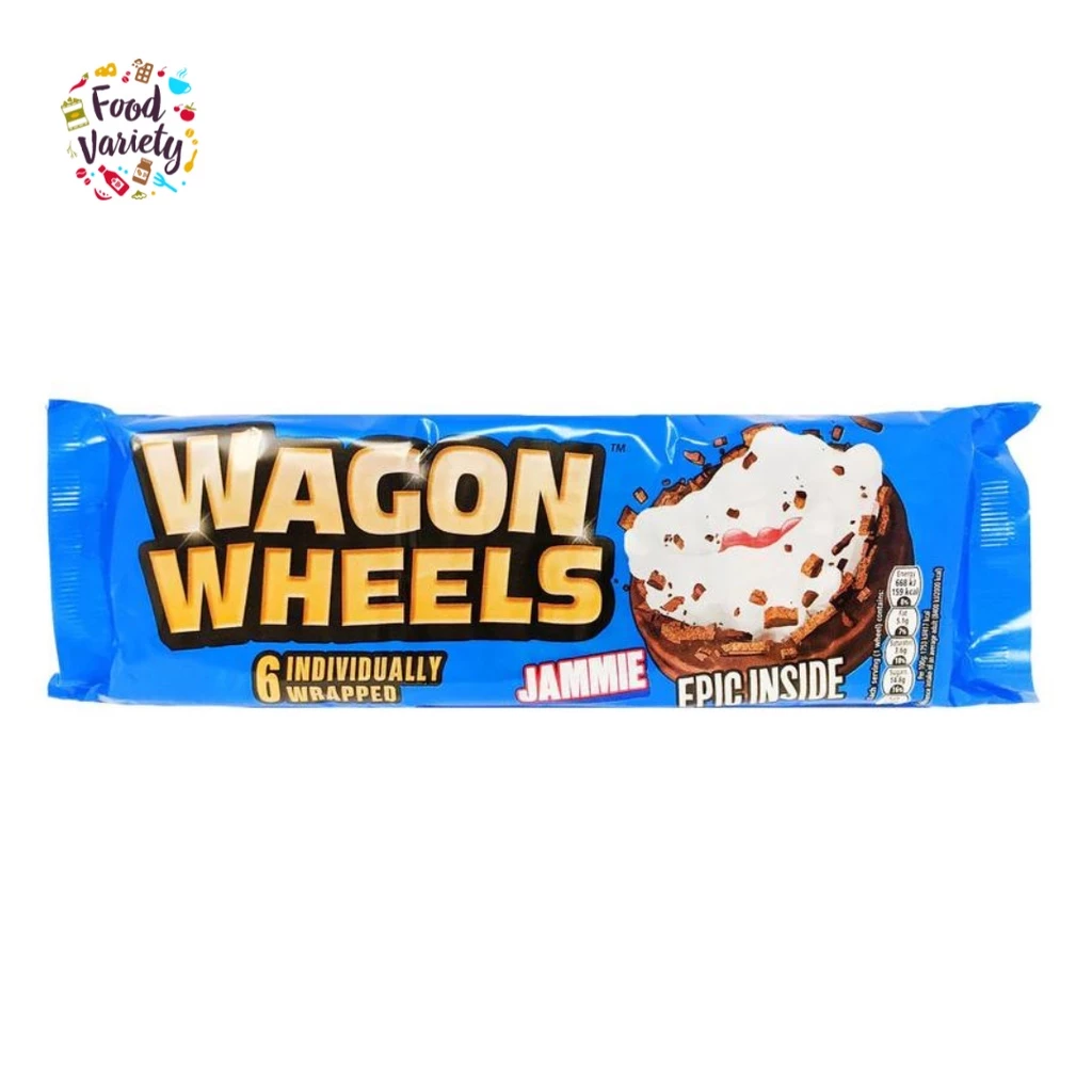 Wagon Wheels Jammie – Chocolate, Marshmallow & Raspberry Jam Biscuits (6 Pack) 220g