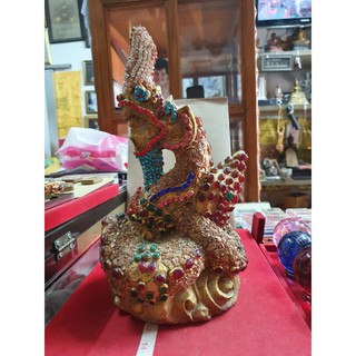 พญานากหลวงปู่โตกรุวัดพระแก้วขนาดห้านิ้วฝังพลอย