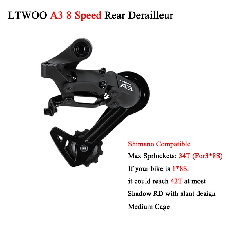 LTWOO-A3-1X8S-Groupset คันเกียร์ 8 สปีด (พร้อมจอแสดงผลเกียร์)-derailleur-KMC 8S โซ่-ใช้กับจักรยานพับ MTB ขี่จักรยานอะไหล่และอุปกรณ์เสริมจักรยาน - รูปที่ 2