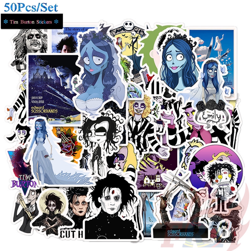 Tim Burton Classical Movie - Series 01 Edward Scissorhands Corpse Bride สติ๊กเกอร์ 50Pcs/Set DIY Fashion Waterproof Doodle Decals สติ๊กเกอร์